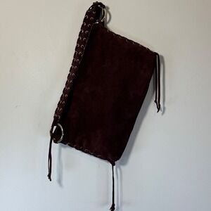 Good Cheval Firenze Hobo Bag Medium Dark Burgundy/Brown Good Suede Made in Italy
